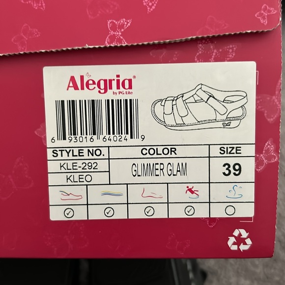 Alegria Kleo Glimmer Glam Sandles Size 39 - Picture 6 of 6